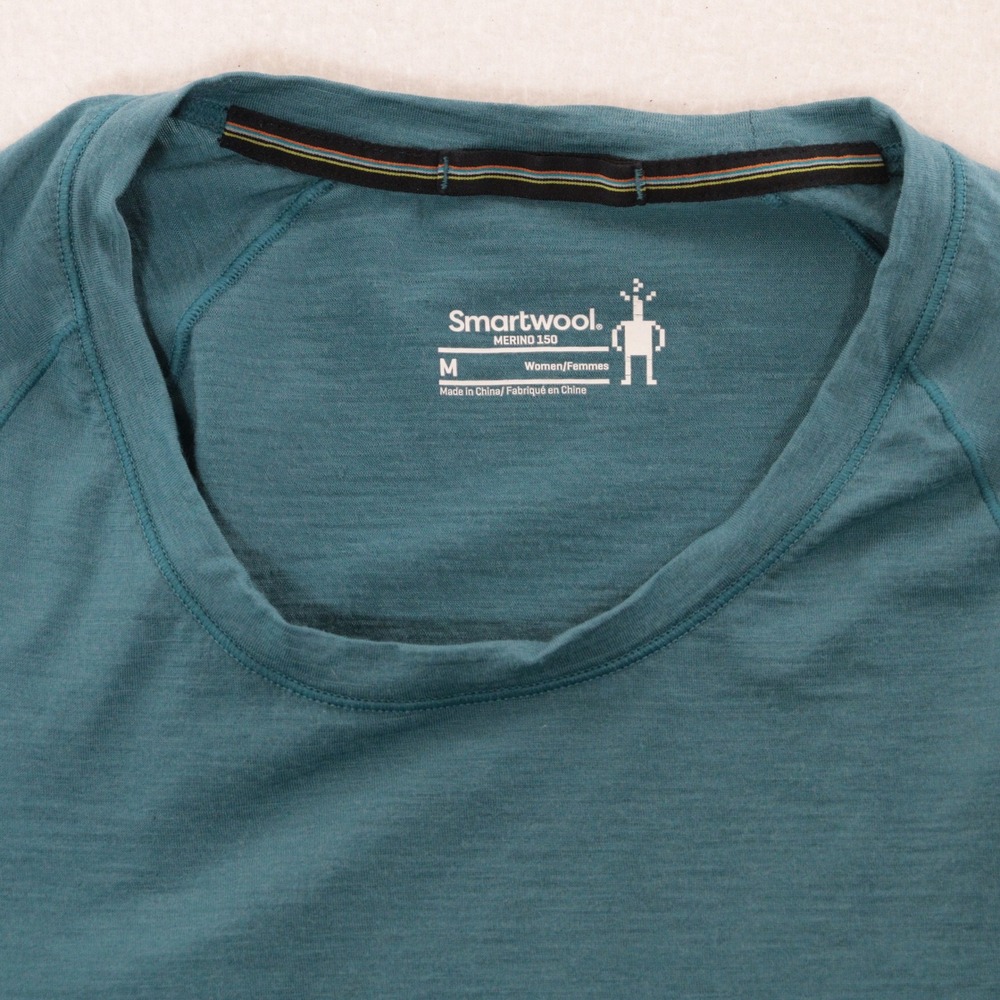 Smartwool Merino 150 Top Women M Base Layer Long Sleeve Teal Blue Merino Wool - Picture 4 of 9